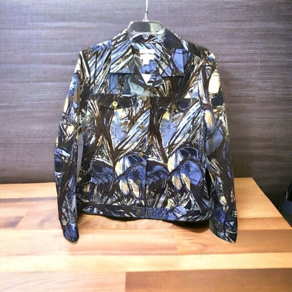 Christopher & Banks Women’s Jacket Size L Multicolored Button Pockets - Picture 1 of 3